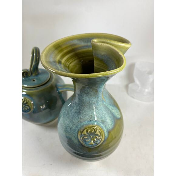 Colm de Ris Teapot and Vase Handcrafted Irish Pottery - Picture 3 of 12